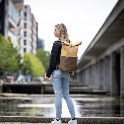 Vintage roll-top backpack