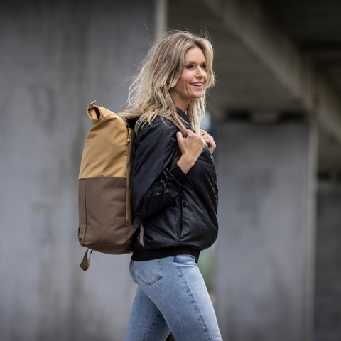Vintage roll-top backpack