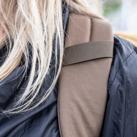 Retro backpack with roller top